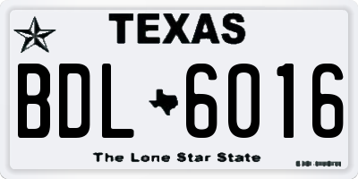 TX license plate BDL6016