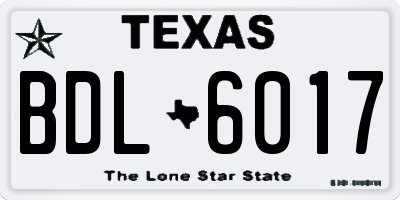 TX license plate BDL6017