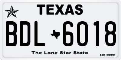 TX license plate BDL6018