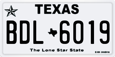 TX license plate BDL6019