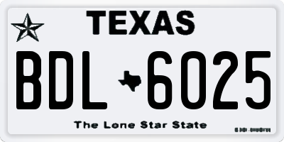 TX license plate BDL6025