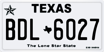TX license plate BDL6027