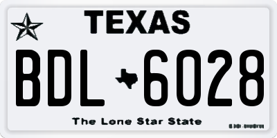 TX license plate BDL6028