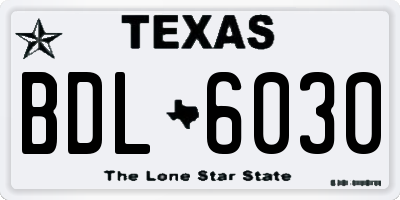 TX license plate BDL6030