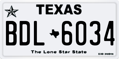 TX license plate BDL6034