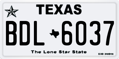 TX license plate BDL6037