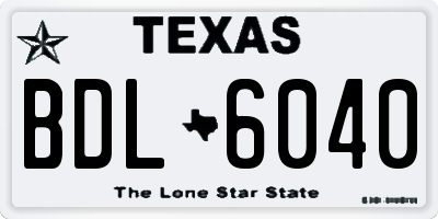 TX license plate BDL6040