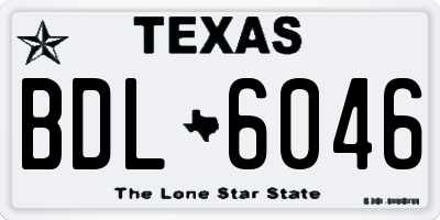 TX license plate BDL6046