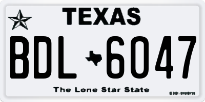 TX license plate BDL6047