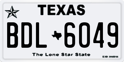 TX license plate BDL6049