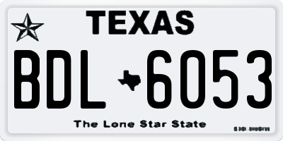 TX license plate BDL6053