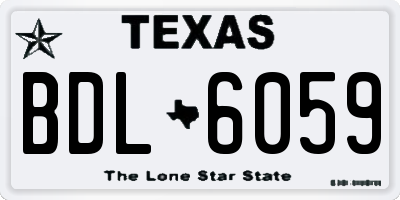 TX license plate BDL6059