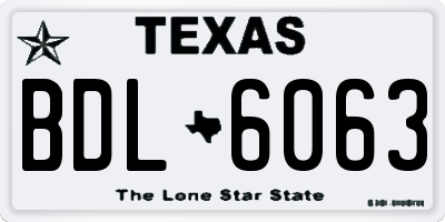 TX license plate BDL6063