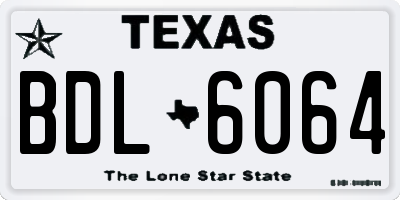 TX license plate BDL6064