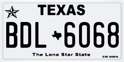 TX license plate BDL6068