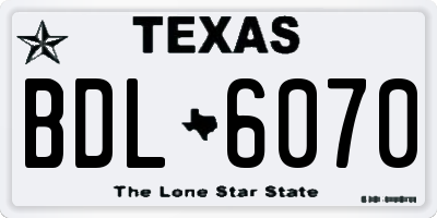 TX license plate BDL6070