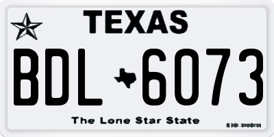 TX license plate BDL6073