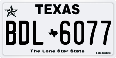 TX license plate BDL6077