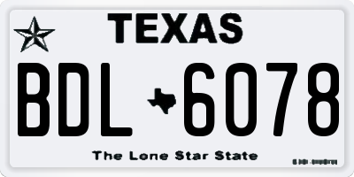 TX license plate BDL6078