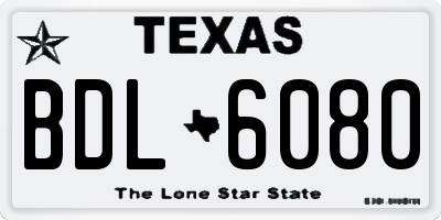 TX license plate BDL6080