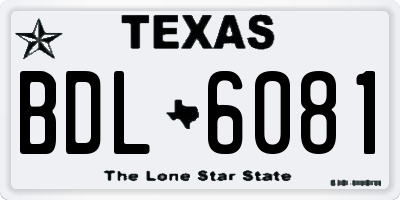 TX license plate BDL6081