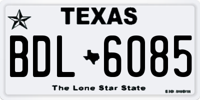 TX license plate BDL6085