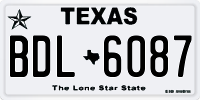 TX license plate BDL6087