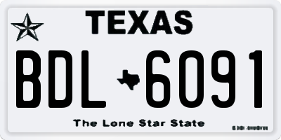 TX license plate BDL6091
