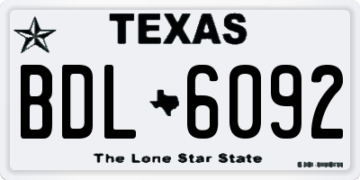 TX license plate BDL6092