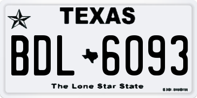 TX license plate BDL6093