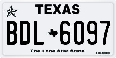 TX license plate BDL6097