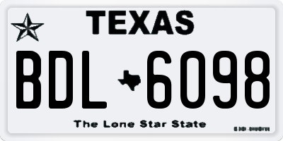 TX license plate BDL6098