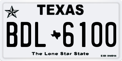 TX license plate BDL6100