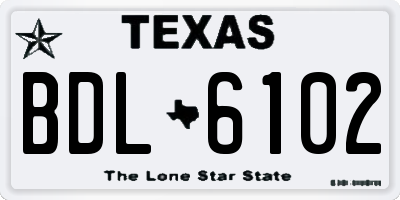TX license plate BDL6102