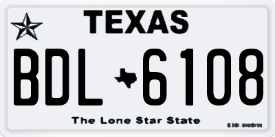 TX license plate BDL6108