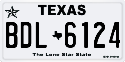 TX license plate BDL6124