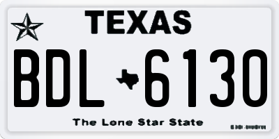 TX license plate BDL6130