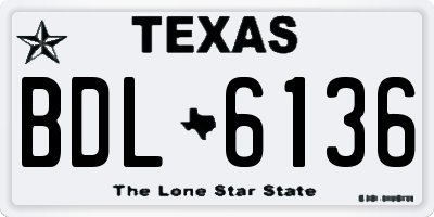 TX license plate BDL6136