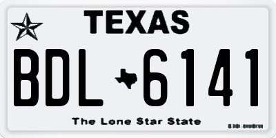 TX license plate BDL6141