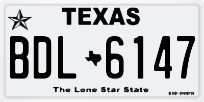 TX license plate BDL6147
