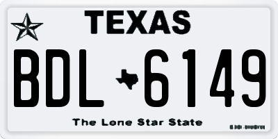 TX license plate BDL6149