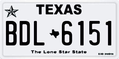 TX license plate BDL6151