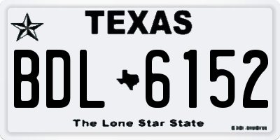 TX license plate BDL6152