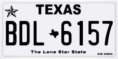 TX license plate BDL6157
