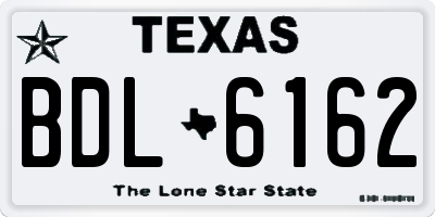 TX license plate BDL6162