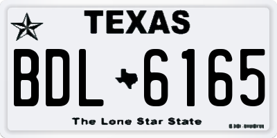 TX license plate BDL6165