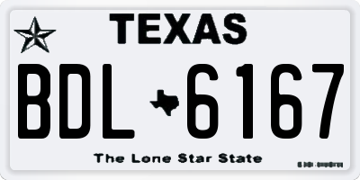 TX license plate BDL6167