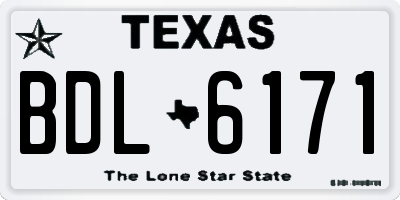 TX license plate BDL6171