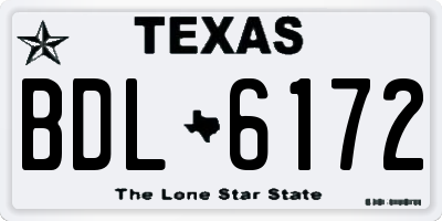 TX license plate BDL6172