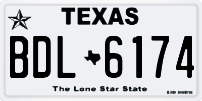 TX license plate BDL6174